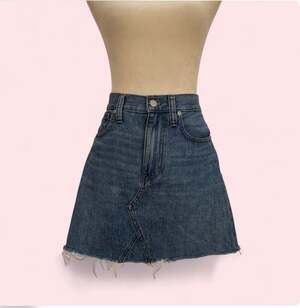 Madewell Rigid Denim A-Line Mini Skirt with Raw Hem
